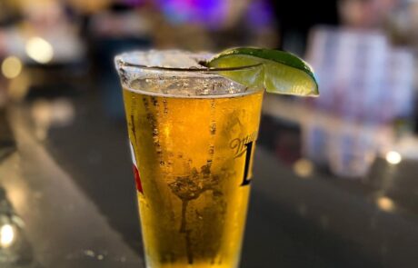 Draft beer with lime